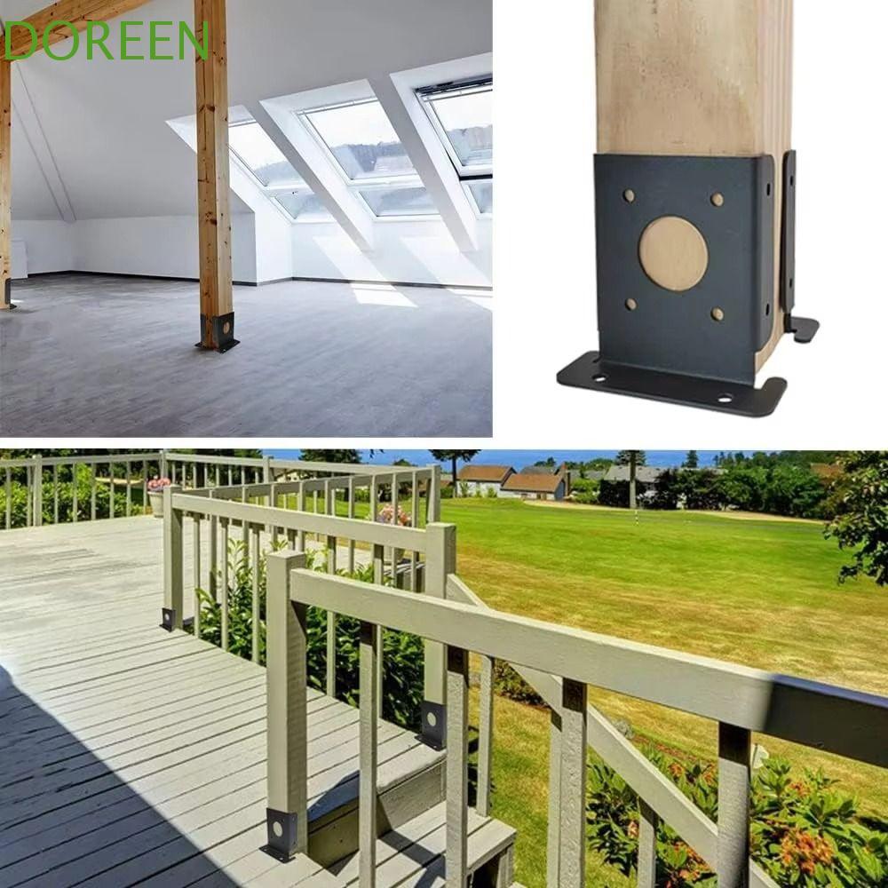DOREEN 2 ชิ้นไม้รั้ว Pergola วงเล็บ, ปรับการออกแบบแข็งแรงสนับสนุนโพสต์ฐานวงเล็บ, ทนสภาพอากาศทนทาน 3.
