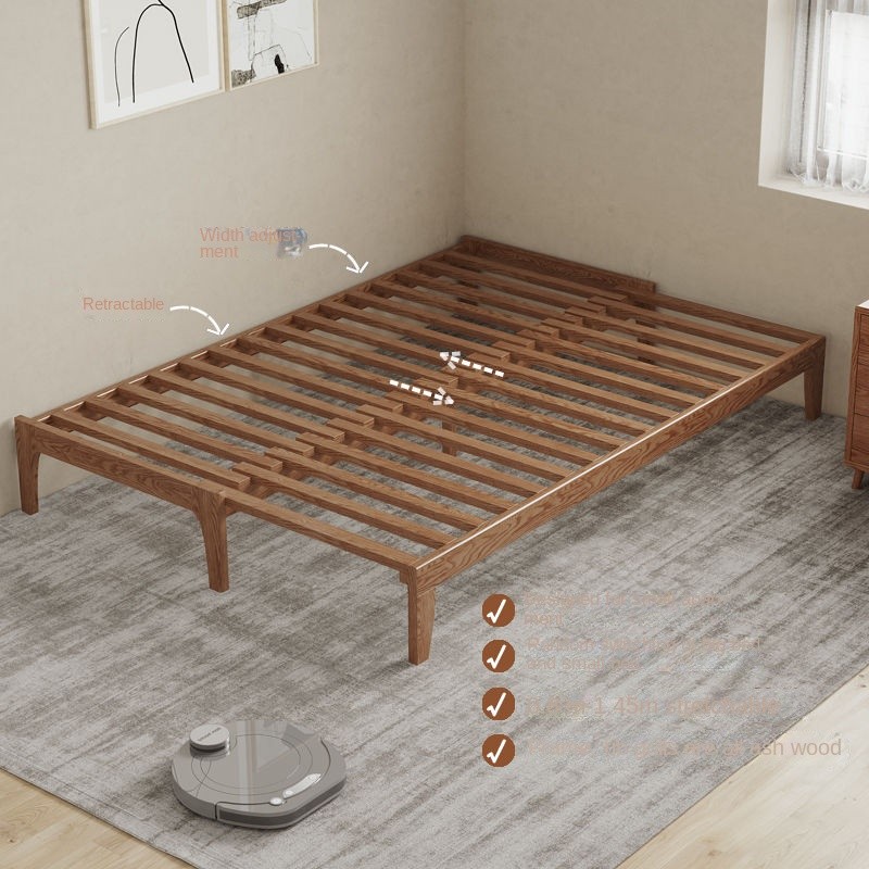 No bedside solid wood retractable single bed home bedroom pullout sofa bed bed frame bed frame singl