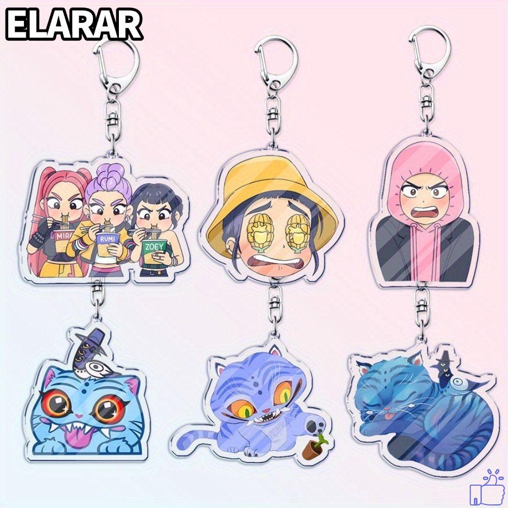 เอลรา‌R 6 ชิ้น Kpop Demon Hunter พวงกุญแจ, Jinu Mira Derpy|พวงกุญแจอะคริลิค ภาพยนตร์อนิเมะ Rumi Zoey