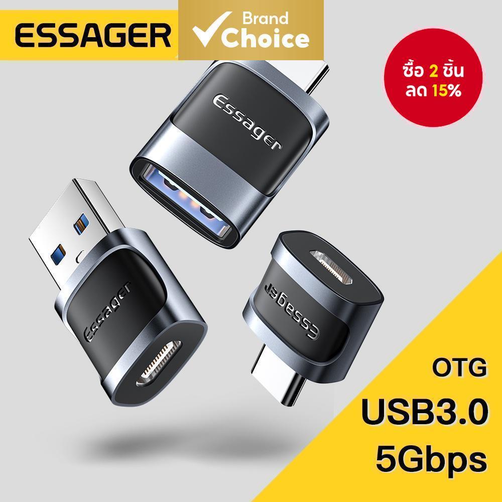 Essager USB To Type C Mirco OTG Converter คอมพิวเตอร์ ABS สําหรับ Android Premiumotg