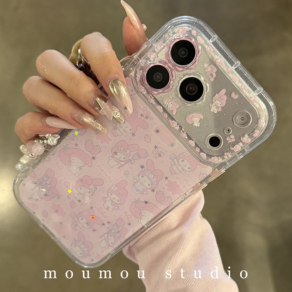 เคส Iphone พรีเมี่ยมเรซิ่น Hard Case Iphone 14 Pro Max Girly Dreamy Melody สายรัดข้อมือสร้อยข้อมือ Iphone 17 Pro Max Thicken Full Body กล้องสําหรับ iPhone 17 16 15 14 13 Pro Max ราคา ถูกที่สุด ดีลบีเคเค แกลเลอรีภาพที่ 5