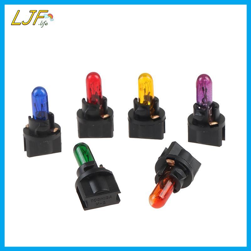 LJF 10PCS T5.5 หลอดไฟ Led W1.2WCar ไฟภายใน Dashboard ตัวบ่งชี้ความร้อน Wedge Auto เครื่องมือโคมไฟเคร