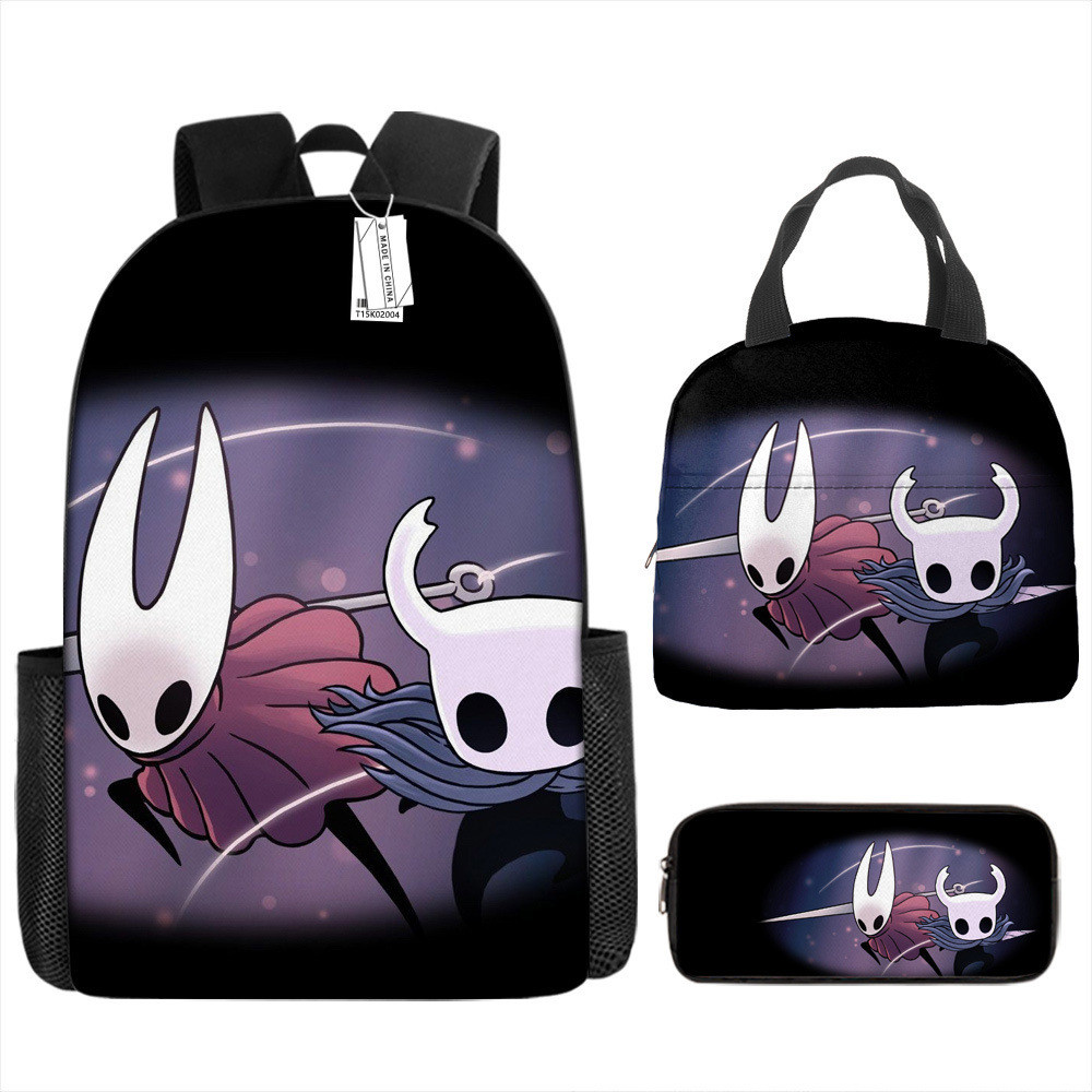 Hollow Knight กระเป๋านักเรียนนักเรียน/กระเป๋าเป้สะพายหลัง Hollow Knight กระเป๋าอาหารกลางวันฉนวนกล่อง