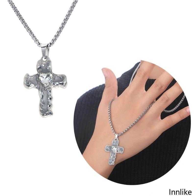 INN Cross-shape Hip-hop หญิงฤดูร้อน Niche Clavicle Chain แฟชั่นเครื่องประดับโลหะ