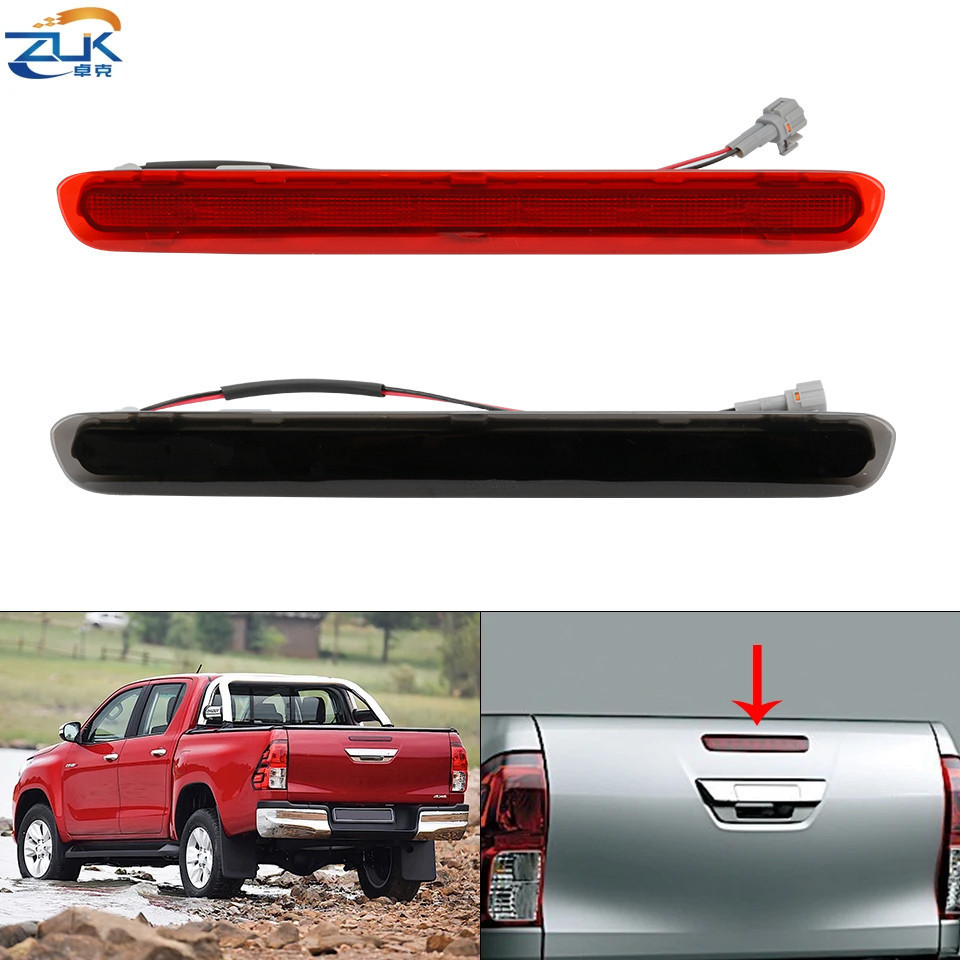 ZUK รถอุปกรณ์เสริม LED High Mount Stop Light เพิ่มเติม 3rd เบรคโคมไฟสําหรับ Toyota Pick Up Hilux Rev