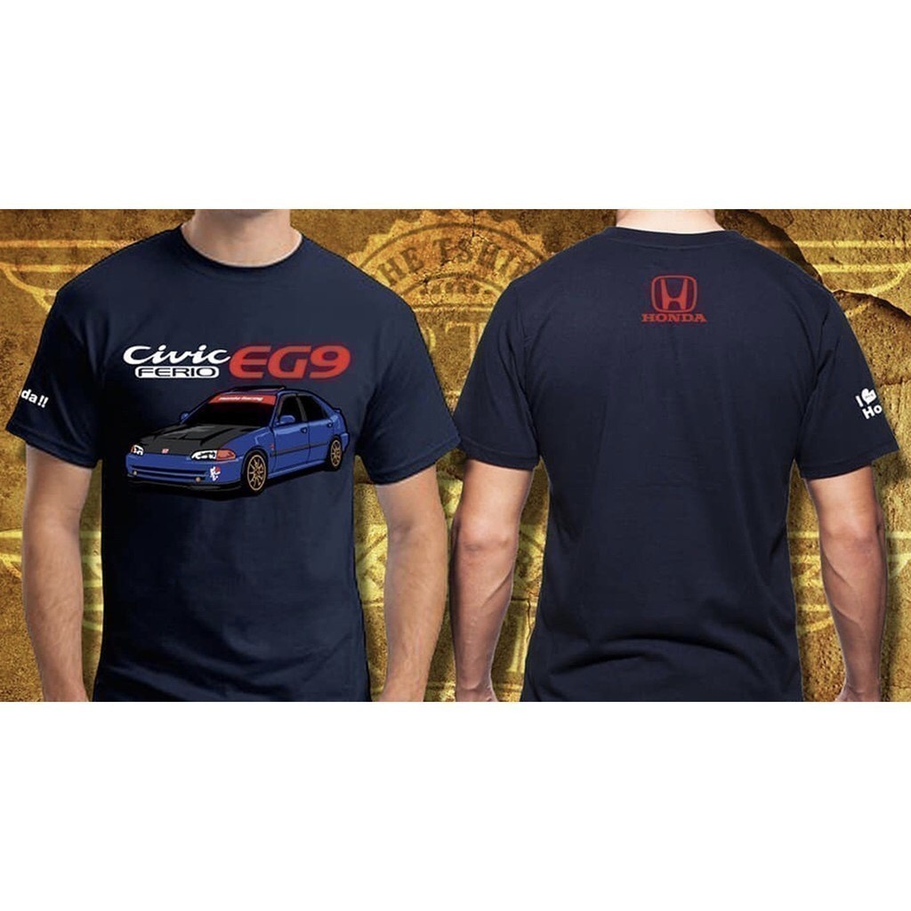 แฟชั่น 2025 Honda Civic Ferio EG9 Motorsports D1 (เสื้อยืดสีกรมท่า)