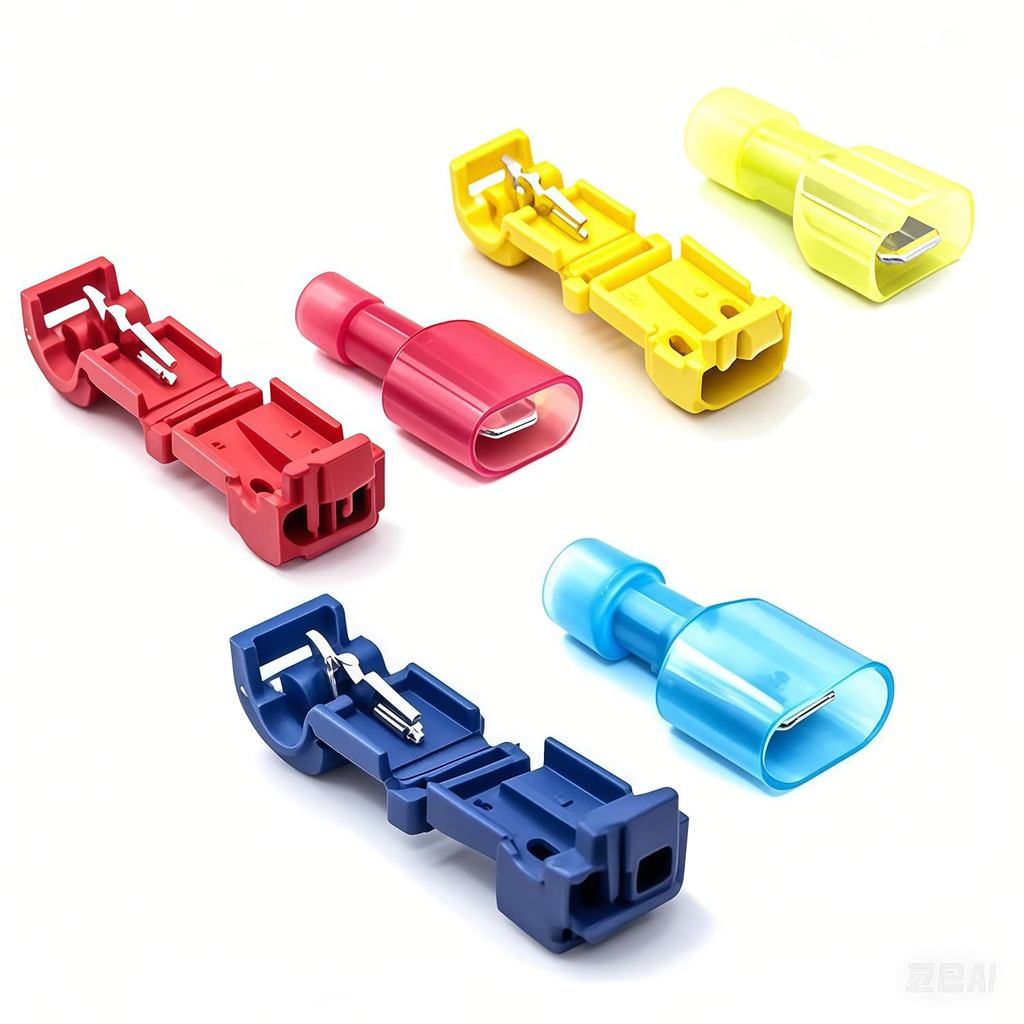 60PCS T Tap Wire Connectors, 22-10 AWG Quick Splice ขั้วต่อสายไฟ (22-18AWG สีแดง 10 คู่, 18-14AWG สี