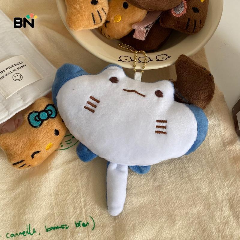 [BN] พวงกุญแจสร้างสรรค์จี้ตุ๊กตาการ์ตูนสัตว์ทะเลปีศาจเรย์ตุ๊กตา Plushies เครื่องประดับพวงกุญแจจี้