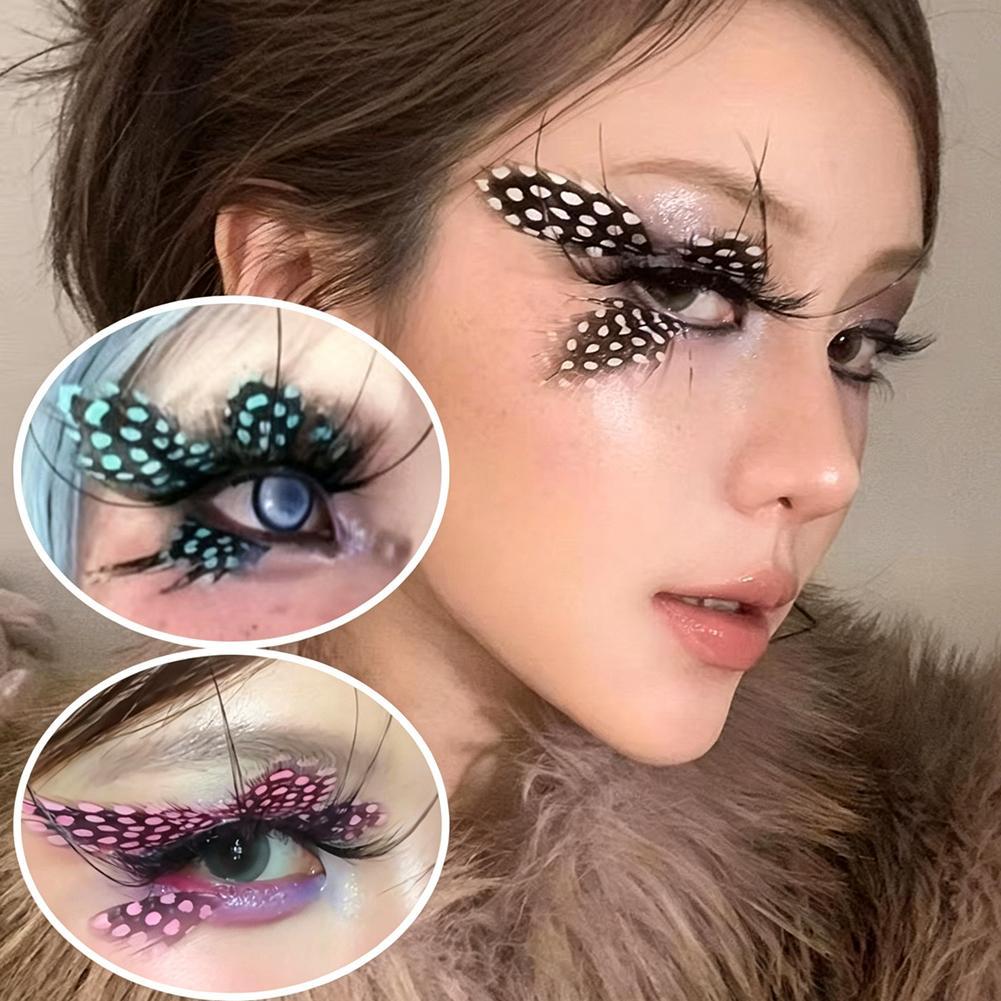 ปีกแบบยืดหยุ่นขนตาปลอมอะนิเมะคอสเพลย์ Feather Lashes สําหรับปาร์ตี้คอสเพลย์