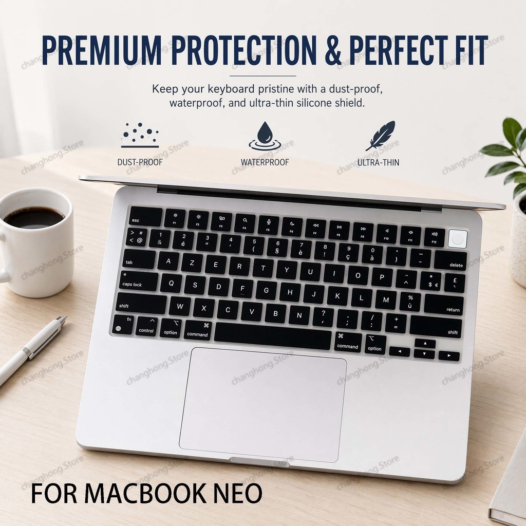 ภาษาอังกฤษแป้นพิมพ์ผิวสําหรับ Macbook Neo 13 นิ้ว Touch ID A18 A3404 pro US คีย์ซิลิโคนแป้นพิมพ์ป้อง