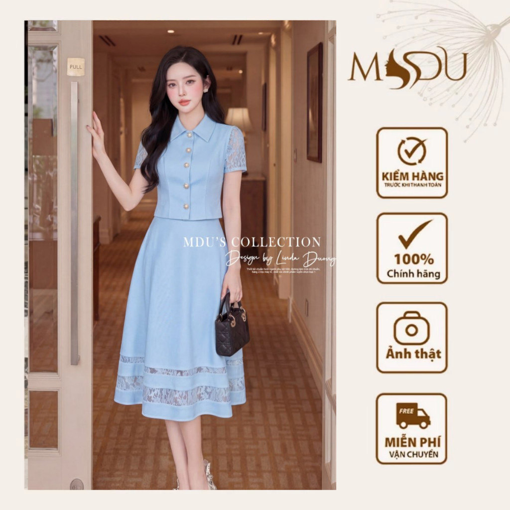 ชุดสํานักงาน MDU6254 ปุ่มลูกไม้ลายนูนหรูหราสีทองญี่ปุ่นจาก MDU