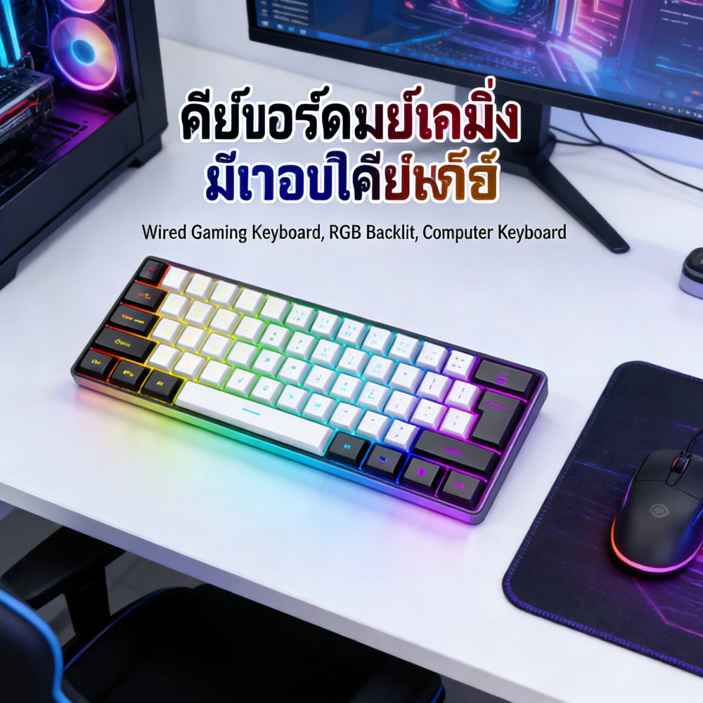 คีย์บอร์ดเกมมิ่งแมคคานิคอล Mixed Backlit แบบมีสาย