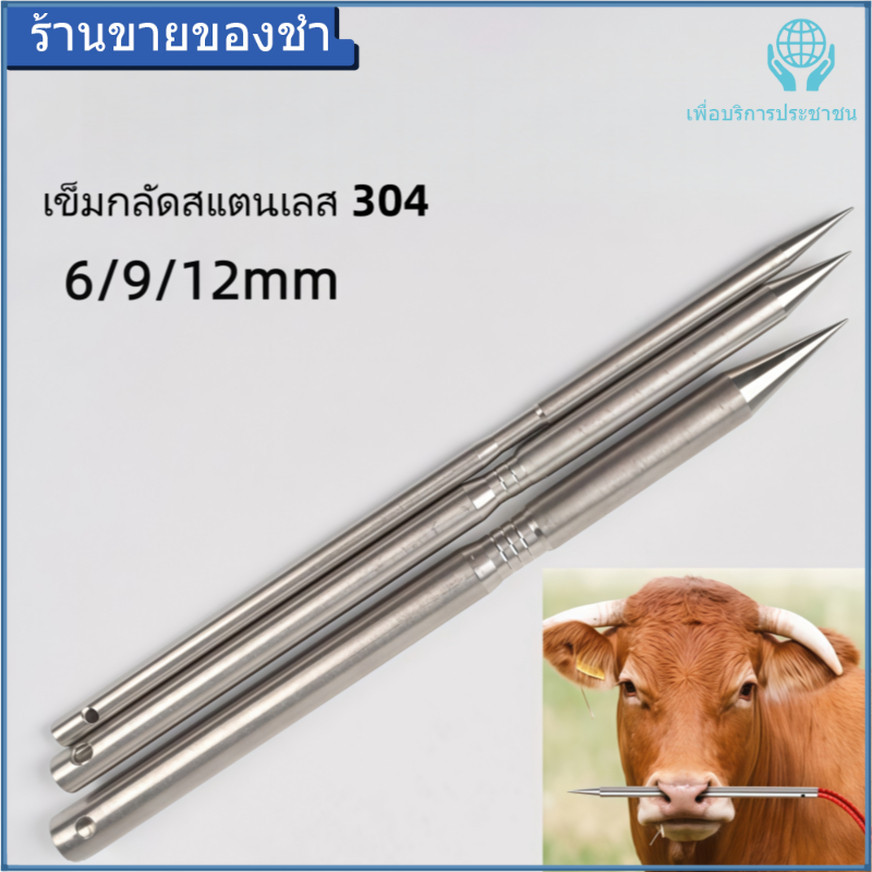 เหล็กสนตะพายวัวควายร้อยเชือกขนาด6/9/12mmมิลลิเมตร เลส304
