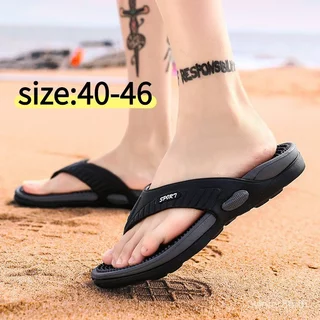 U6U3 แฟชั่น Flip-Flops ผู้ชาย Flat-Soled สวมใส่กลางแจ้งรองเท้าแตะผู้ชายกลางแจ้ง Anti-Slip รองเท้าชายหาดรองเท้าแตะแตะ