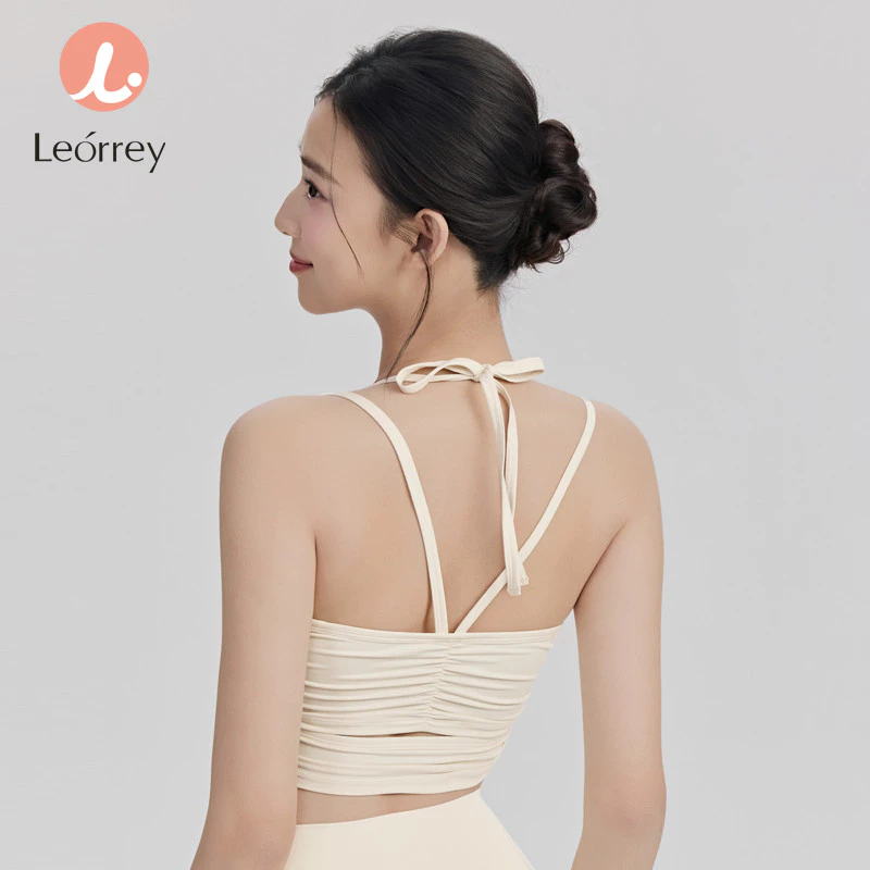 Leorrey สปอร์ตบราคล้องคอสำหรับโยคะและพิลาทิส พร้อมฟองน้ำ thumbnail 9