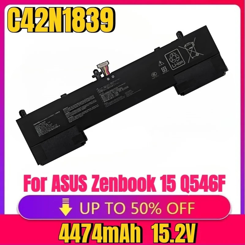 ใหม่คุณภาพสูง C42N1839 15.2V 68Wh 4474mAh แบตเตอรี่แล็ปท็อปสําหรับ ASUS Zenbook 15 Q546F UX534FTC UX