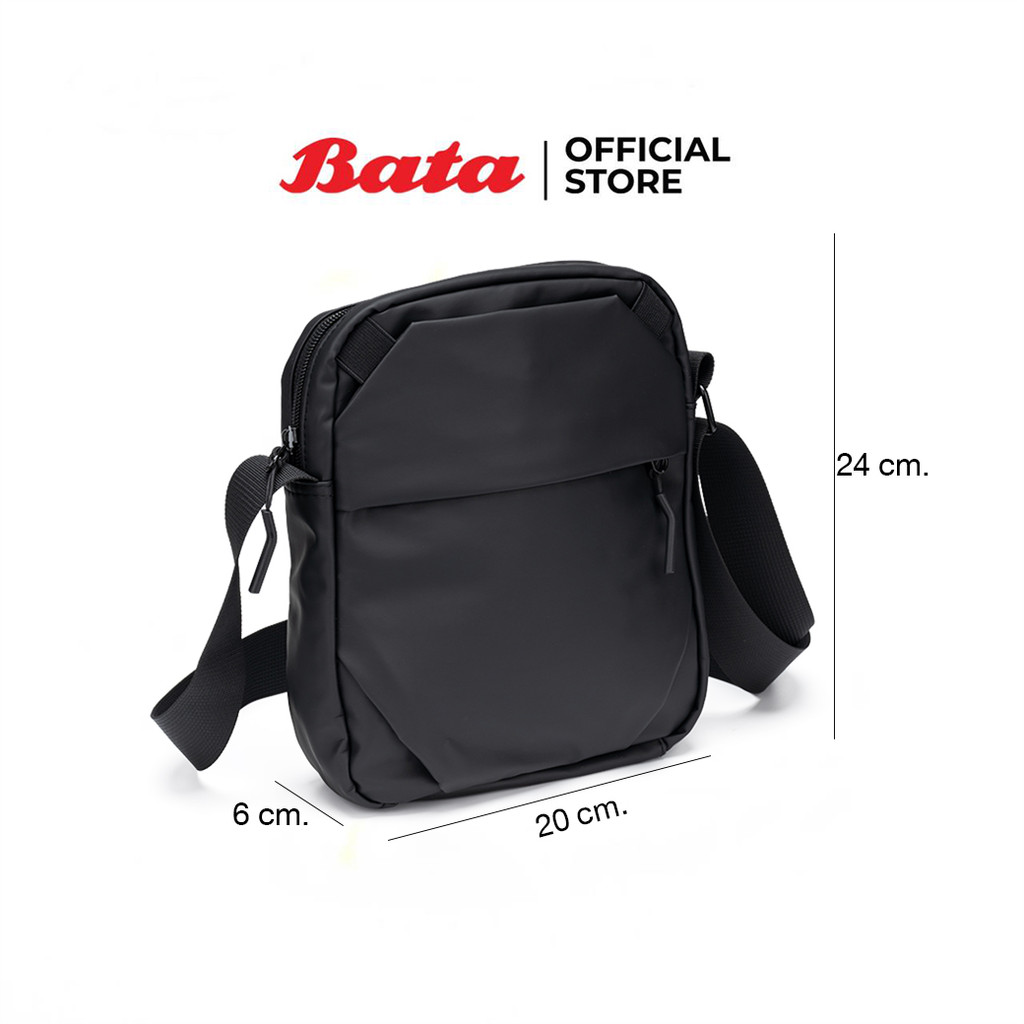 Bata บาจา กระเป๋าสะพายข้าง สาย Cross body ปรับระดับได้ สำหรับผู้ชาย รุ่น FAWAZ สีดำ 9256020 สีกรมท่า 9259020