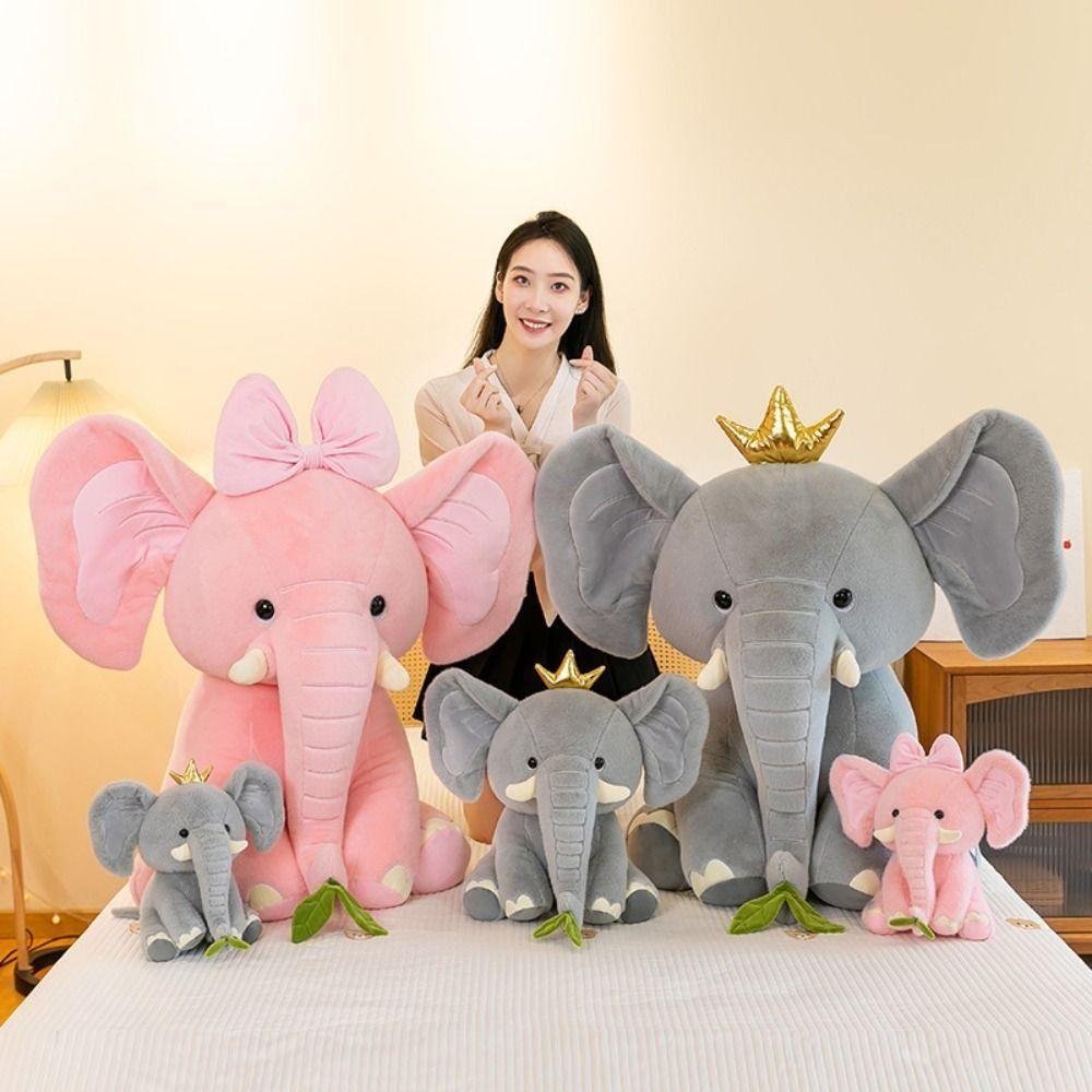 Wellnessspot มงกุฎช้างน่ารักการ์ตูนช้าง Plushie Kawaii การ์ตูนสัตว์ตุ๊กตาของเล่นตกแต่งบ้าน