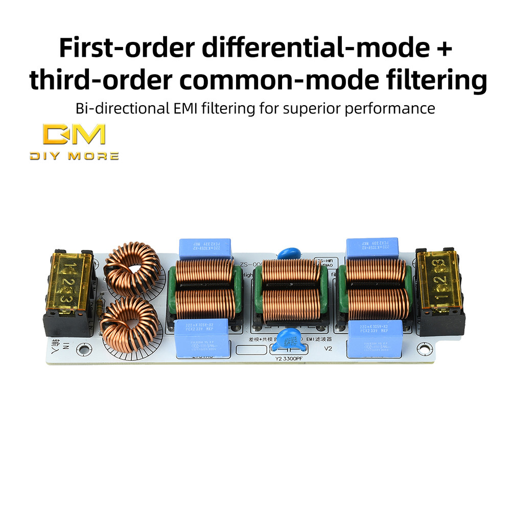 DIYMORE AC 110-250V Single-Phase Ac Four Stage Emi แม่เหล็กไฟฟ้ารบกวนกรอง Suppressor Differential โหมดทั่วไปแหล่งจ่ายไฟ Emc Audio Power A