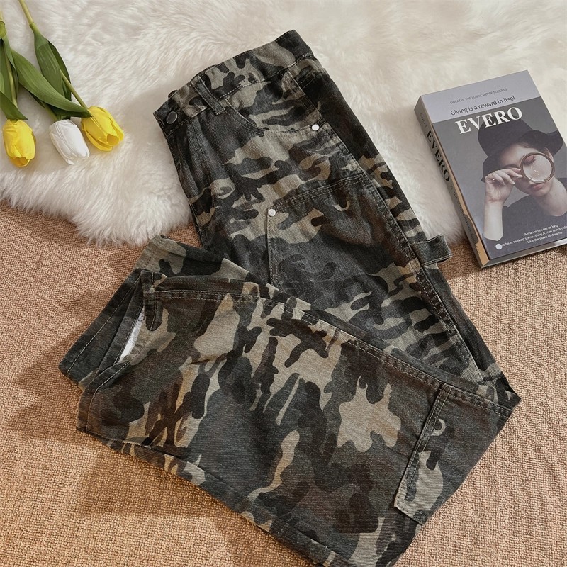 Cleanfit Street Wear Overalls Logging กางเกงผู้ชายฤดูร้อน American High Street Camouflage กางเกงลําล