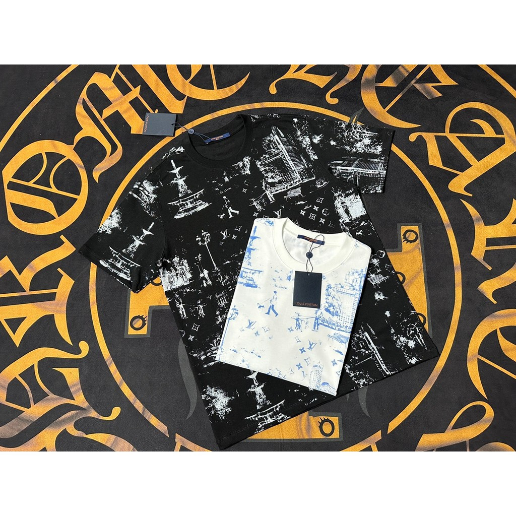 LOUIS VUITTON/LV/2026 คลาสสิกรอบคอแขนสั้นเสื้อยืดผู้ชายผู้หญิง Commuter Raglan Sleeve Counter Synchr