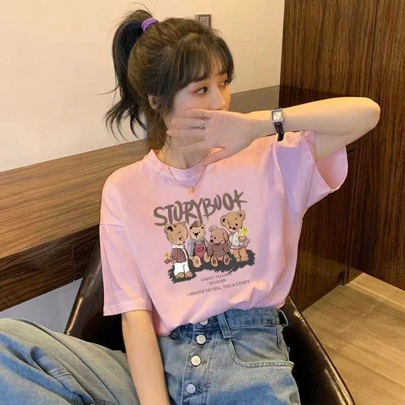 ข้อเสนอพิเศษ 2026 อเมริกันย้อนยุคด้านหน้าไหล่แขนสั้นเสื้อยืดผู้หญิงฤดูร้อน อิน อินเทรนด์สไตล์ฮ่องกงแฟชั่นหลวม ผอมลง ดูครึ่งแขนเสื้อยืดด้านบนเสื้อผ้าอินเทร