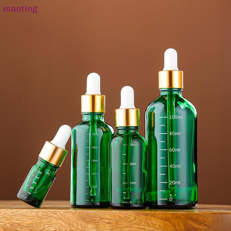 [maoying] ขวดหยด 5 มล.-100 มล. พร้อมสเกล Reagent Eye Drop แก้วสีเขียวอโรมาเธอราพี Liquid tte ขวดขวดรีฟิลเดินทาง [MT]
