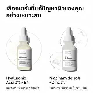 The Ordinary Niacinamide 10% + Zinc 1% - 30/60mL | เซรั่มลดสิว คุมมัน กระชับรูขุมขน ช่วยให้ผิวเรียบเนียนและกระจ่างใสขึ้น