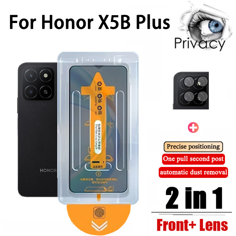 2 in 1 Honor X5B Plus Anti-Spy ฟิล์มความเป็นส่วนตัวคลิกเดียวกระจกนิรภัยป้องกันหน้าจอสําหรับ Honor X5
