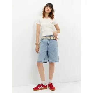 [Pomelo] เสื้อถักปักลาย / Embroidered Knit Top