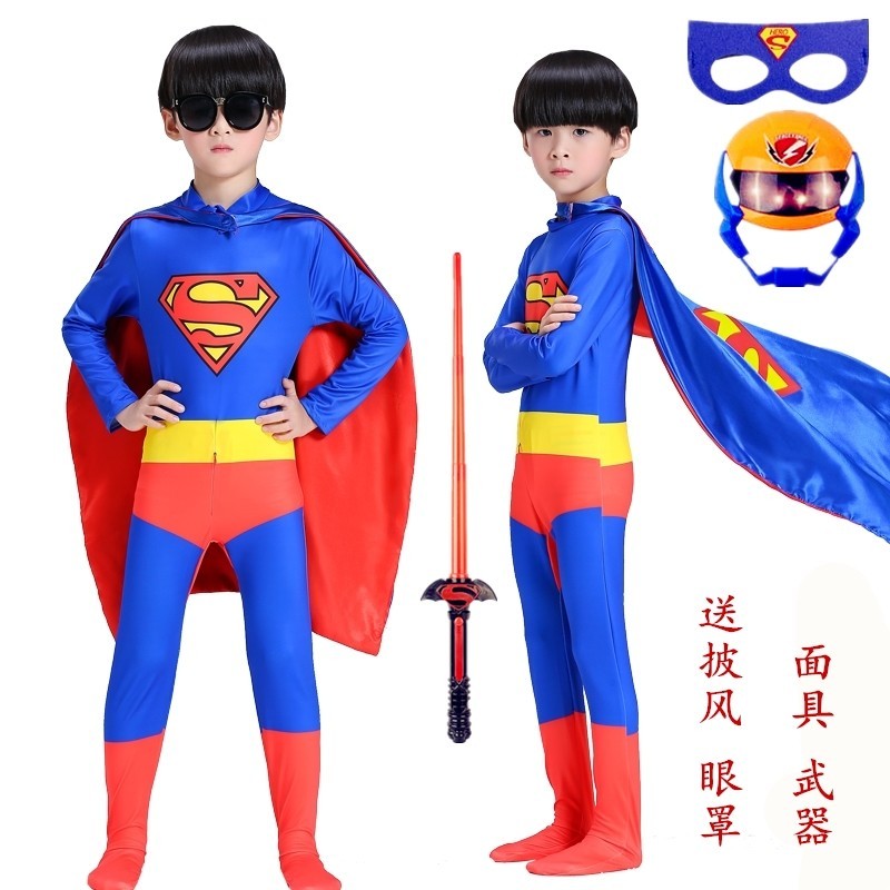 christmas sweater ตรีมคริสมาส ชุด.Cosplay.Superman.บอดี้สูท.สำหรับ.เด็กและผู้ใหญ่