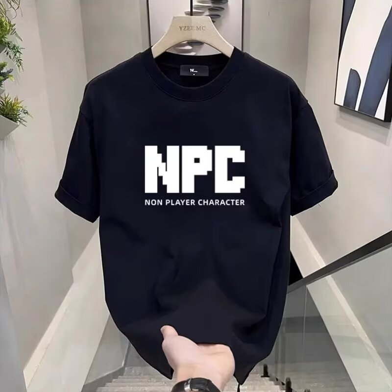 2026 เสื้อยืดแขนสั้นผู้ชาย Street Wear ฤดูร้อนหลวมครึ่งแขน 2025 สไตล์ใหม่ Influencer Trend ins พิมพ์