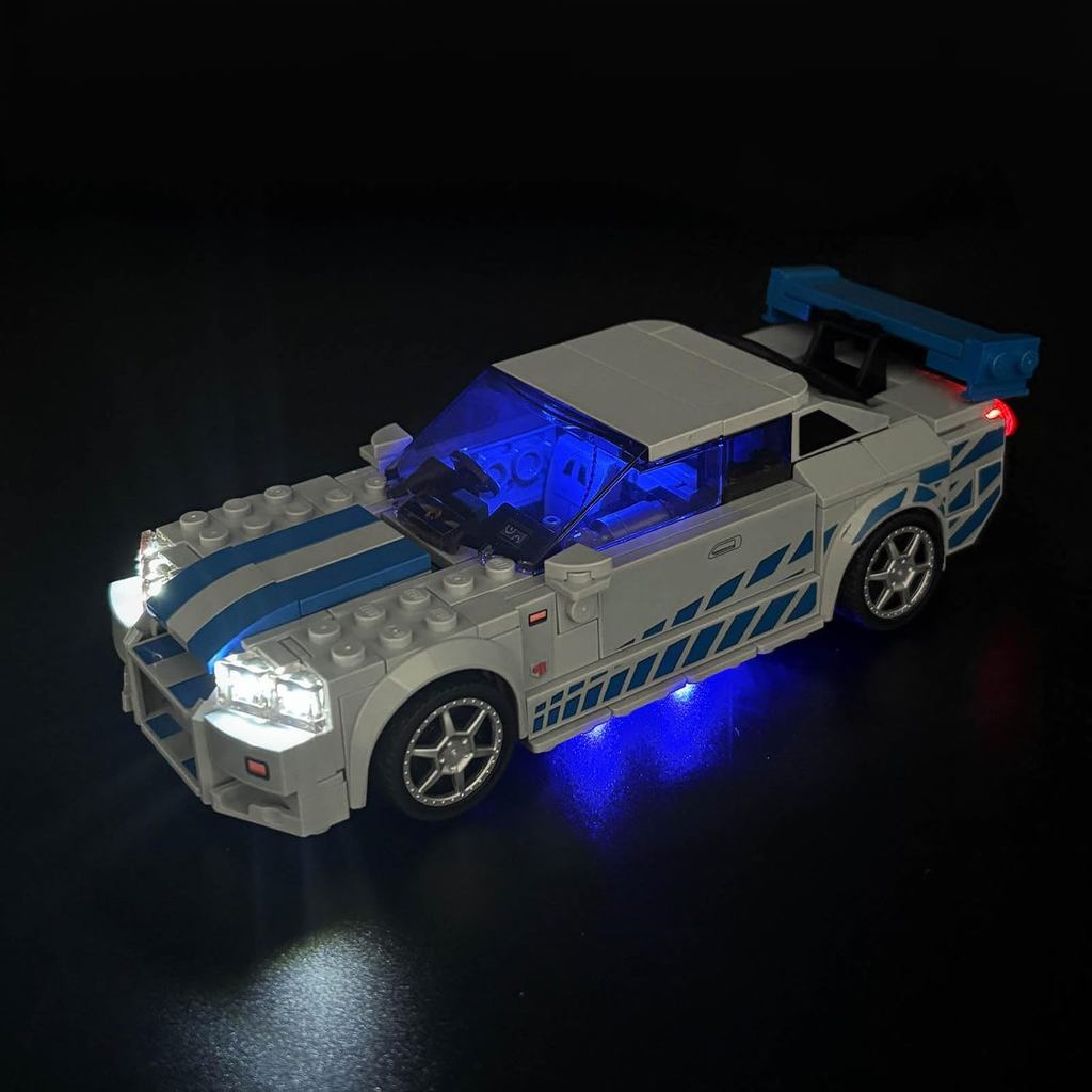 ชุดไฟ LED สําหรับ Lego-76917 ใช้ได้กับ 2-Fast-2 Furious Nissan Skyline GT-R (R34) โมเดลบล็อกตัวต่อ ไ