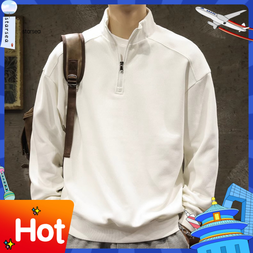 SRA ZK Men Regular Fit Sweatshirt เสื้อกีฬาผู้ชาย คอครึ่งซิป ไซส์พอดีตัว ออกแบบสำหรับคนเอเชีย