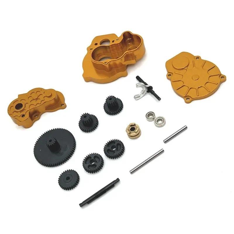 ฝาครอบเกียร์อลูมิเนียม + ชุดเกียร์สําหรับ FMS 1/24 FCX24 POWER WAGON 1/24 FCX18 Lemur , UNIMOG, K5 B