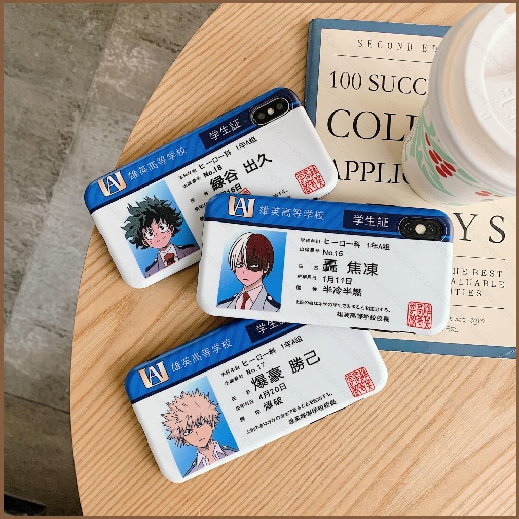 SQ My Hero Academia IPhone Case 11/12 Pro Max Mini XS XR 6/7/8 Plus SE อะนิเมะครอบคลุมป้องกันกรณีกัน