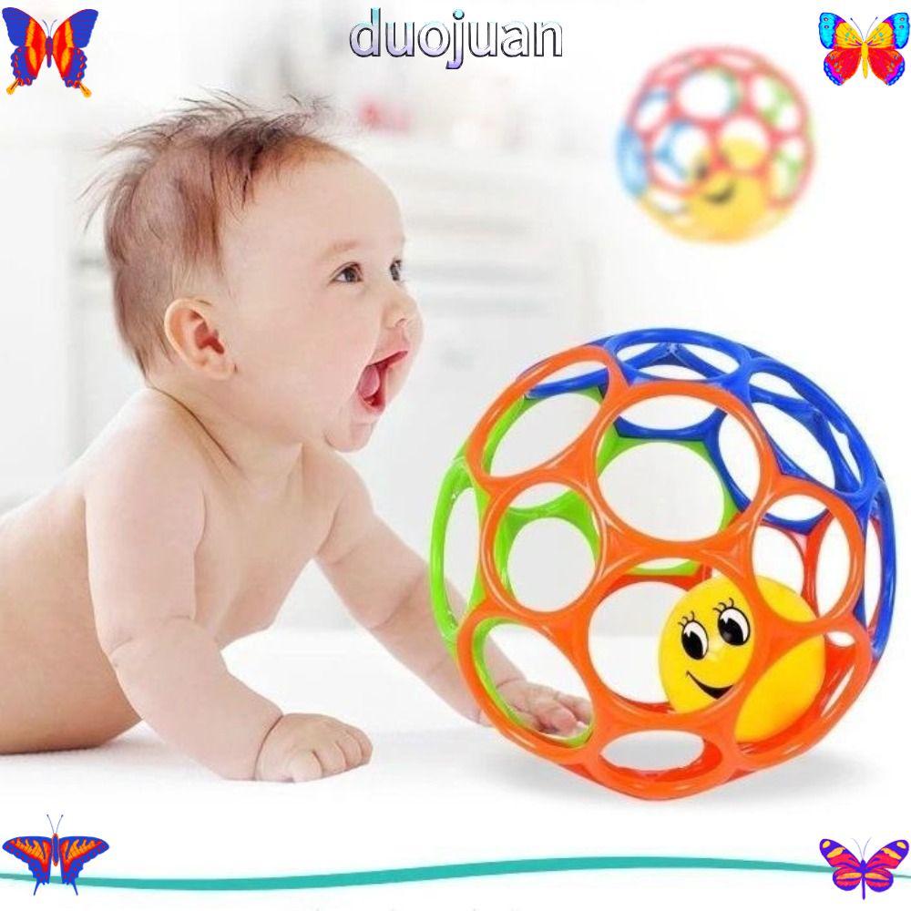 DUOJUAN Bright Starts Oball, BPA-Free Hole Strength Training Ball, อายุทารกแรกเกิดและขึ้น Easy-Grap 