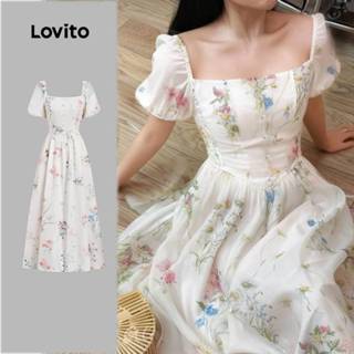 Lovito ชุดเดรสบโฮสำหรับฤดูใบไม้ผลิ/ฤดูร้อน ผู้หญิง L157ED439
