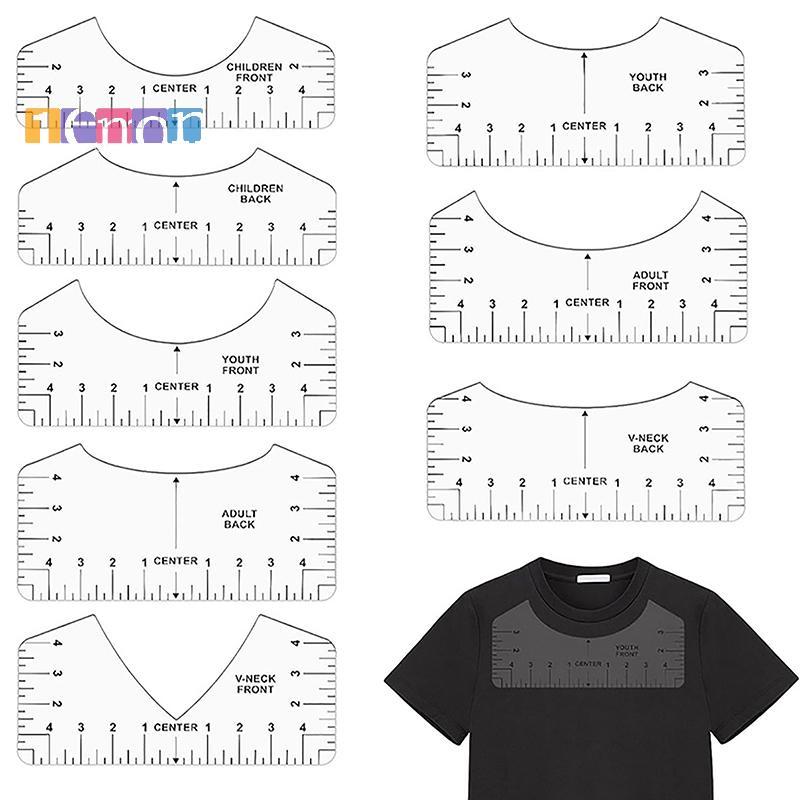 [Lemon] 8 ชิ้น T เสื้อไม้บรรทัดคู่มือ PVC เสื้อยืดไม้บรรทัดการออกแบบศูนย์ T เสื้อการจัดตําแหน่งเครื่