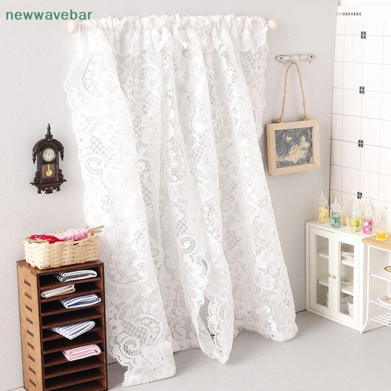 [HENGHOME] 1/12 Dollhouse Miniature Lace Curtain Doll Home Bedroom Furniture Decor ของเล่นตุ๊กตาเครื