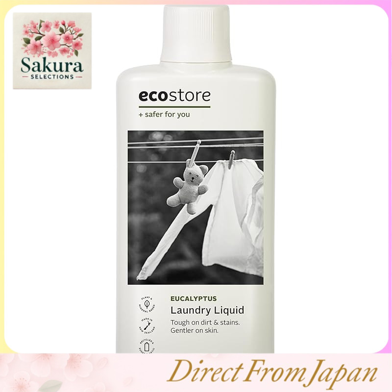 ecostore Eucalyptus Laundry Liquid Detergent – Plant-Based, Gentle on Skin, Multiple Sizes