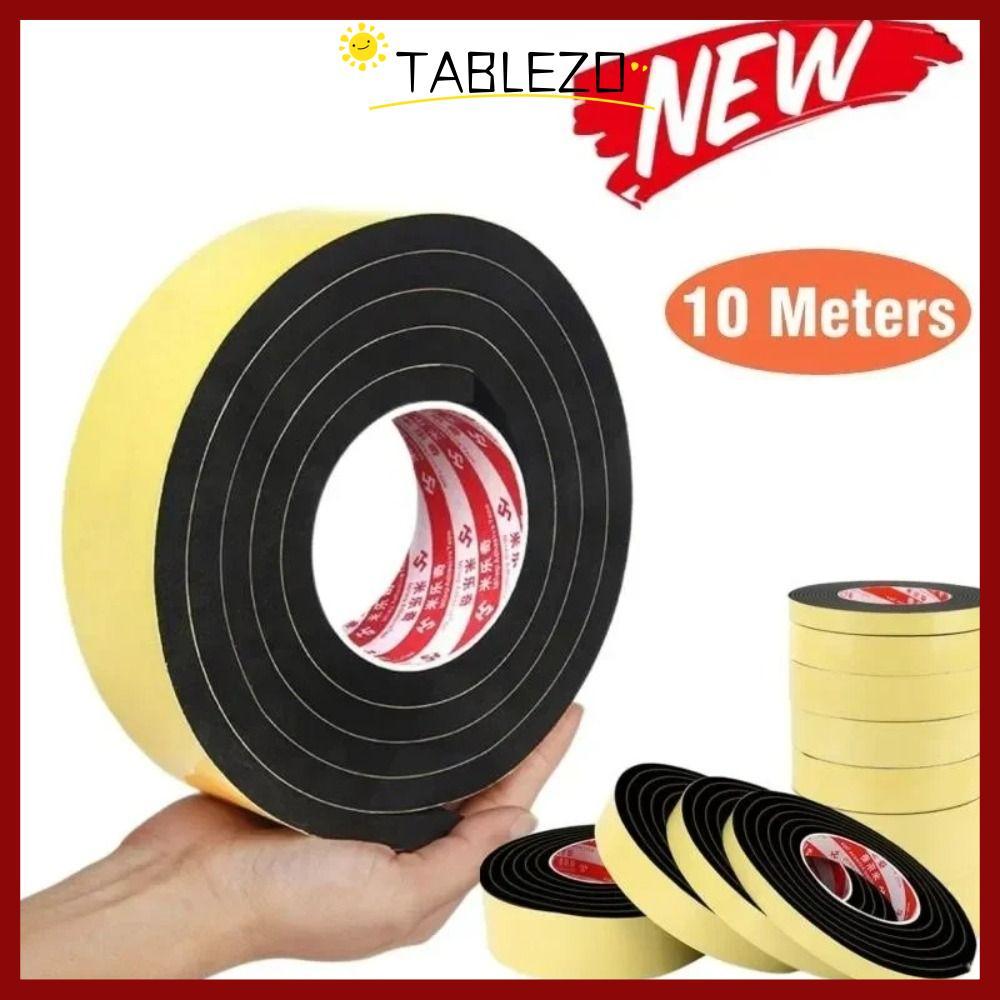 แถบซีลยาง TABLEZO, เทปฟองน้ําโฟม EVA 10M, กาวแข็งแรง เทปป้องกันการชนกันด้านเดียว