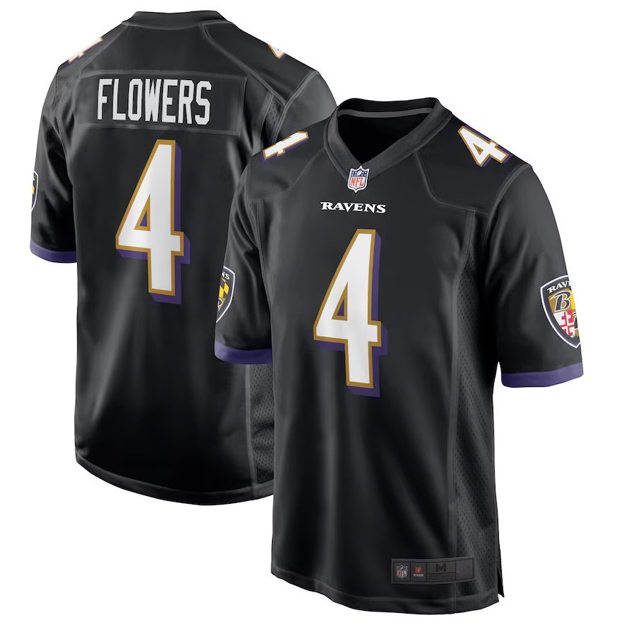 เสื้อยืดฟุตบอลอเมริกัน Zay Flowers Baltimore Ravens จำกัดพิเศษ สำหรับแฟนคลับรอบแรกของ NFL Draft ปี 2