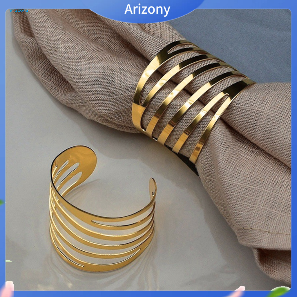 penstok Cloth Ring Holders Alloy Electroplated Napkin Ring Set – Classic Smooth Burr-free Metal Desi