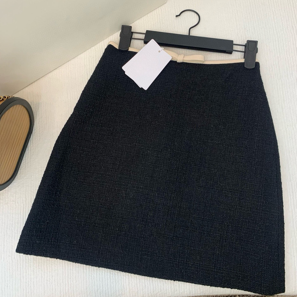 DU91 Vale Warren's Home 2025Autumn New French Hepburn Style Versatile Age-Reducing Bow Slimming Midi