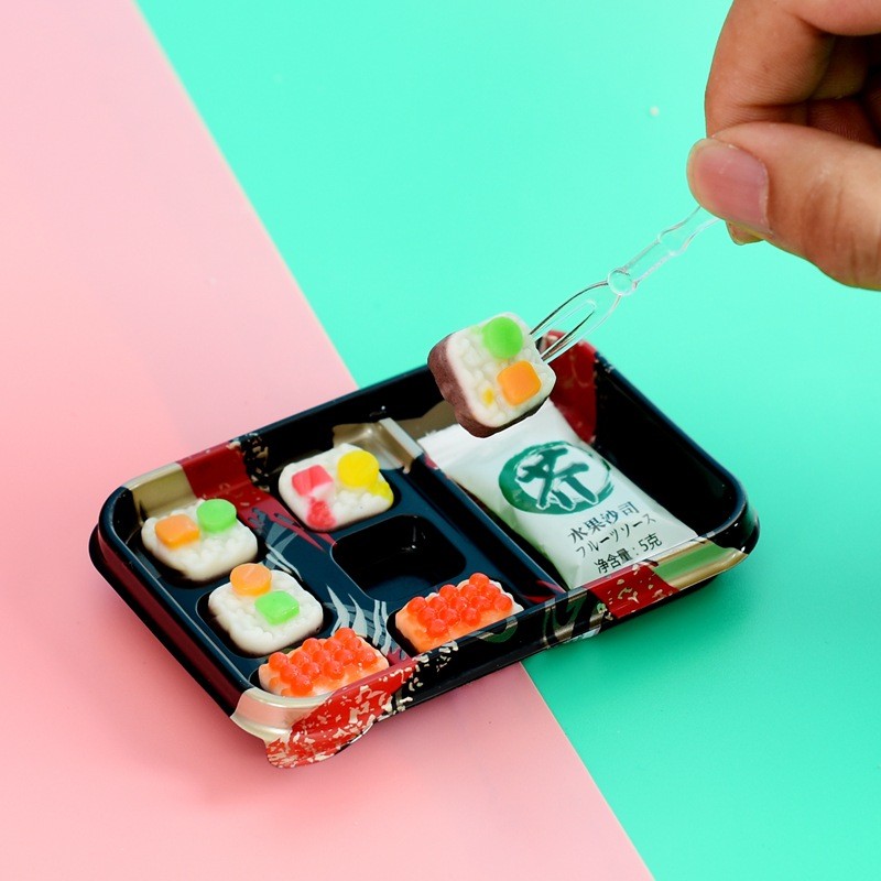 ซูชิ Gummy Influencer Creative Candy ของเล่น qq Candy เด็ก Nostalgic Candy ขายส่งจํานวนมากขนมขบเคี้ย