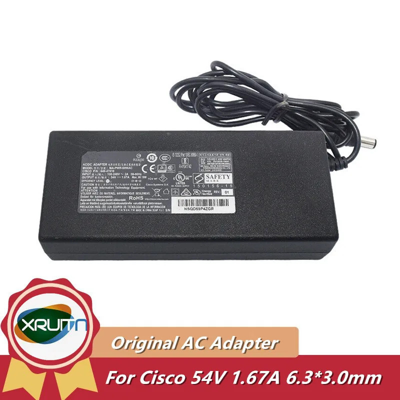 Original MA-PWR-90WAC 640-47010 54V 1.67A 90W AC Adapter Charger สําหรับ Cisco MERAKI MX65-HW MX68W 