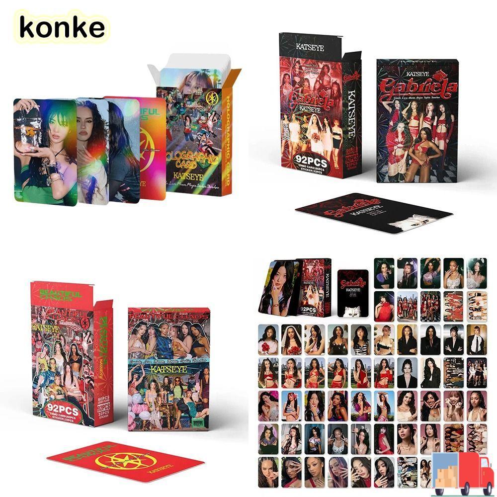 KONKE 92/124 ชิ้น KATSEYE การ์ดรูปถ่าย Lomo, BEAUTIFULCHAOS MANON MEGAN KATSEYE อัลบั้ม LOMO การ์ด, 