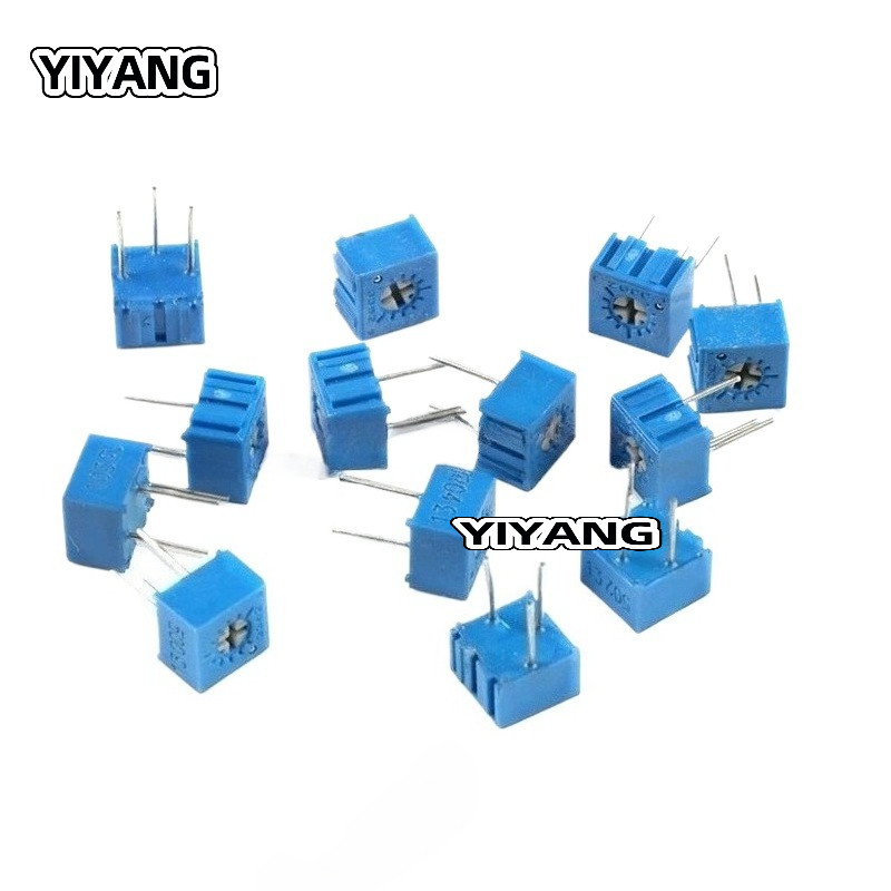 X10pcs 3362P Single Loop Trimmer Potentiometer 1K 2K 5K 10K 20K 50K 100K 200K 500K 1M Variable Resis