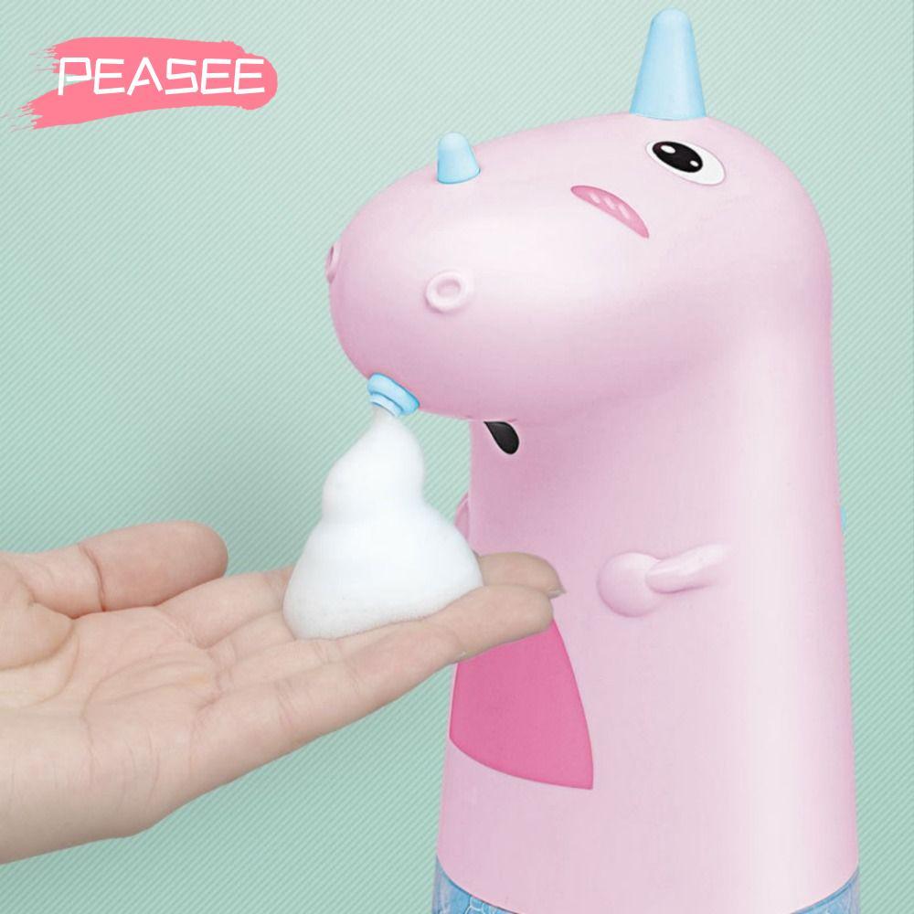 [PEASEEE] เครื่องจ่ายสบู่, ภาชนะโฟมยูนิคอร์นน่ารักขนาด 250 มล., การ์ตูนแบตเตอรี่อัตโนมัติขวดเจลทําความสะอาดมือแบบสัมผัสห้องน้ําเด็ก